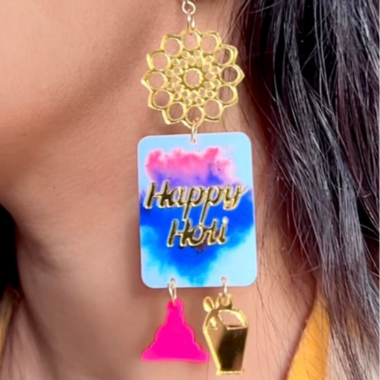 Happy Holi Earrings