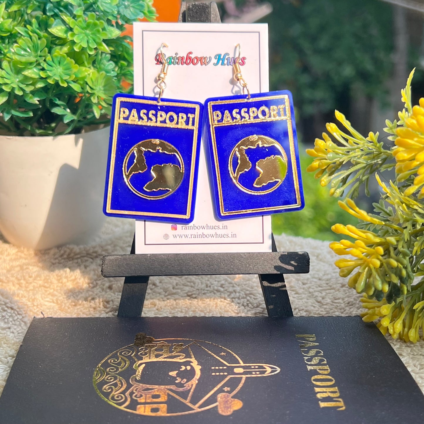 passport earrings travel