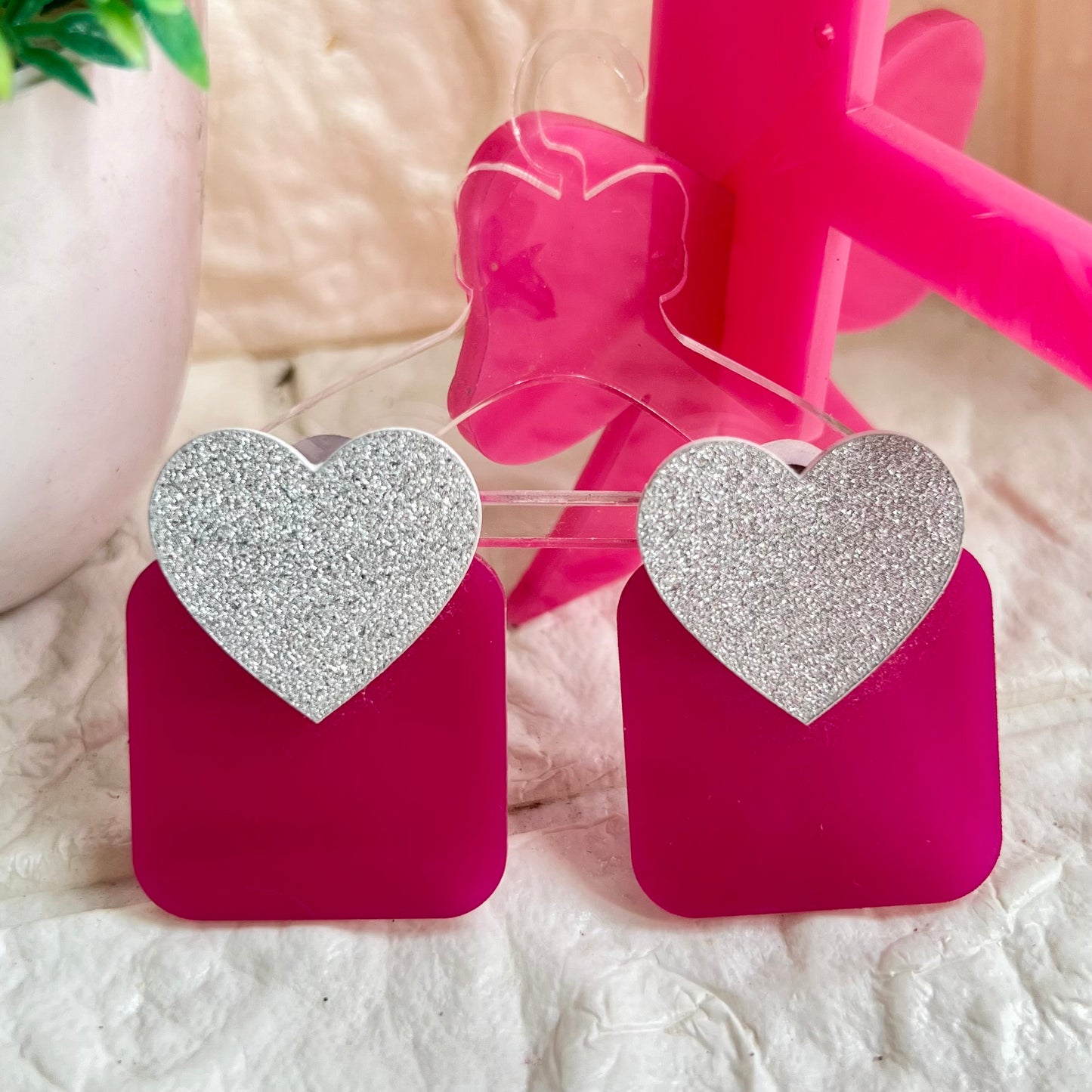 Heart N Square Earrings