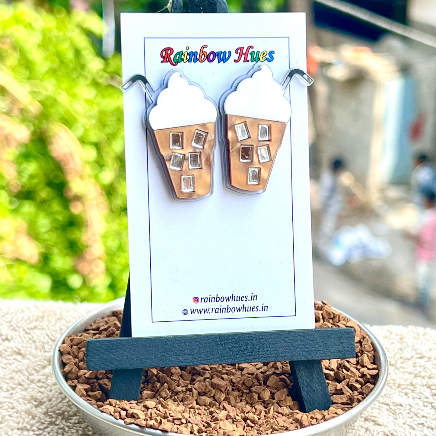 Cold Coffee Stud Earrings