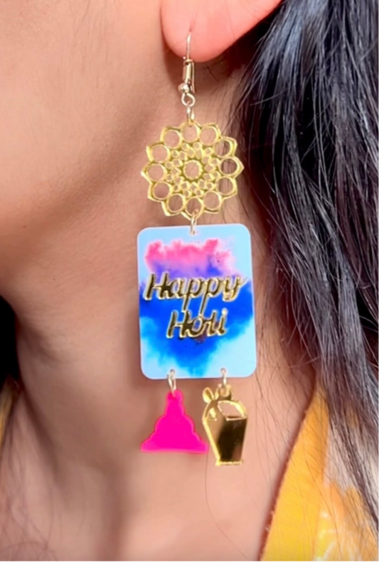 Happy Holi Earrings