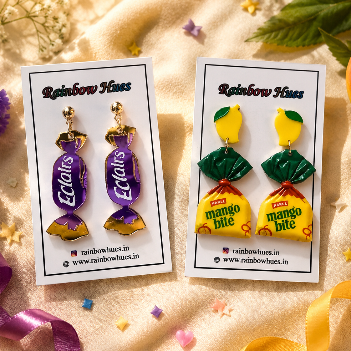 Mango bite and eclairs earrings