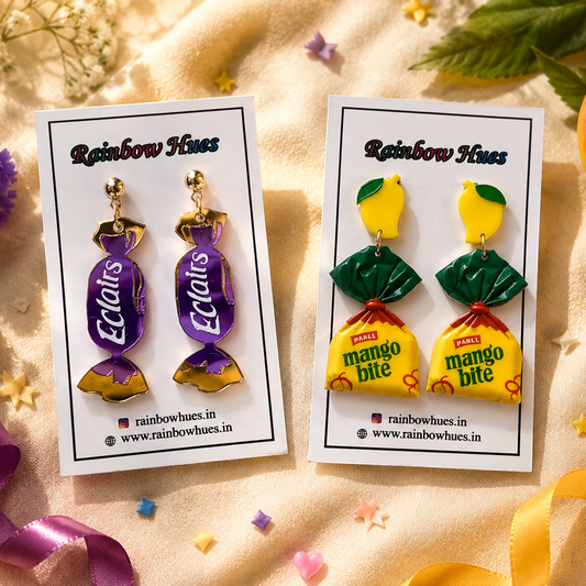 Mango bite and eclairs earrings