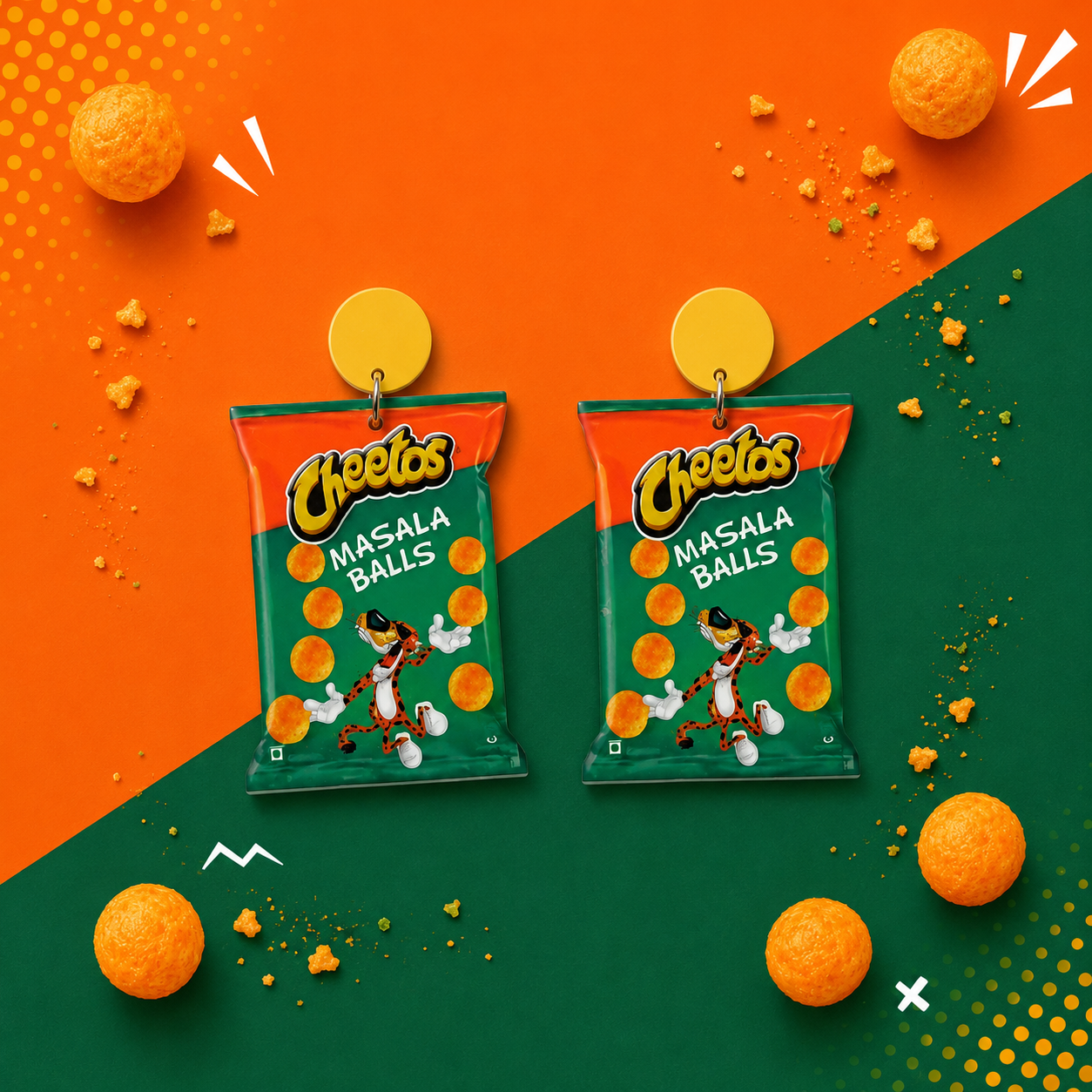 cheetos snacks earrings