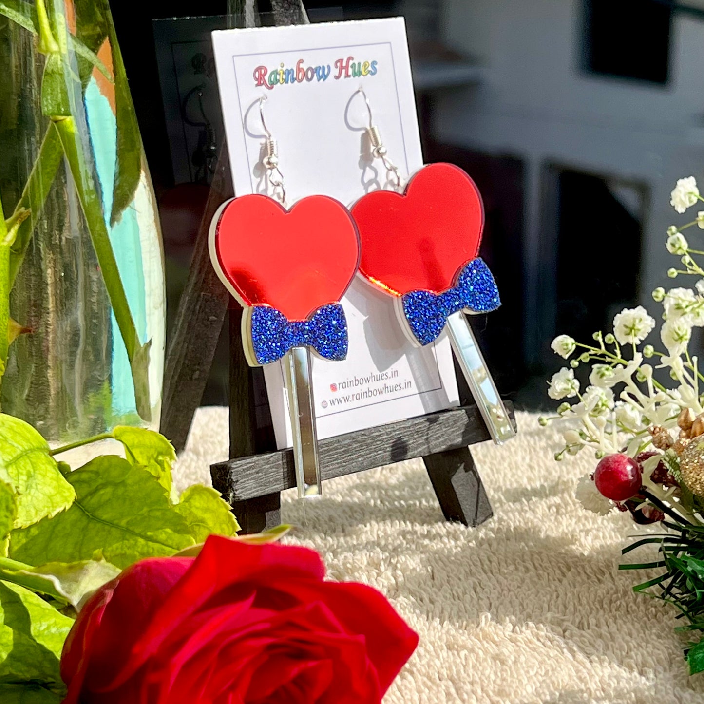 Lollipop Heart Valentines Earrings