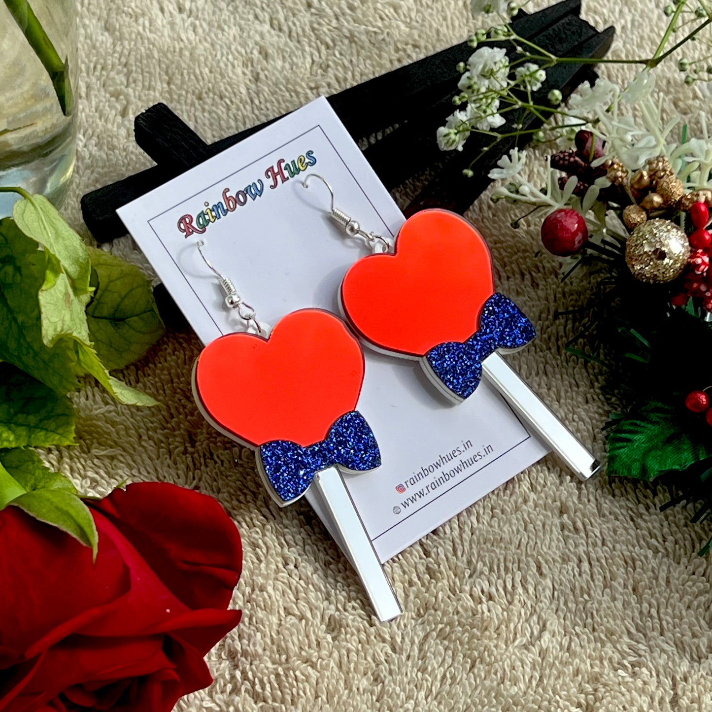 Lollipop Heart Valentines Earrings