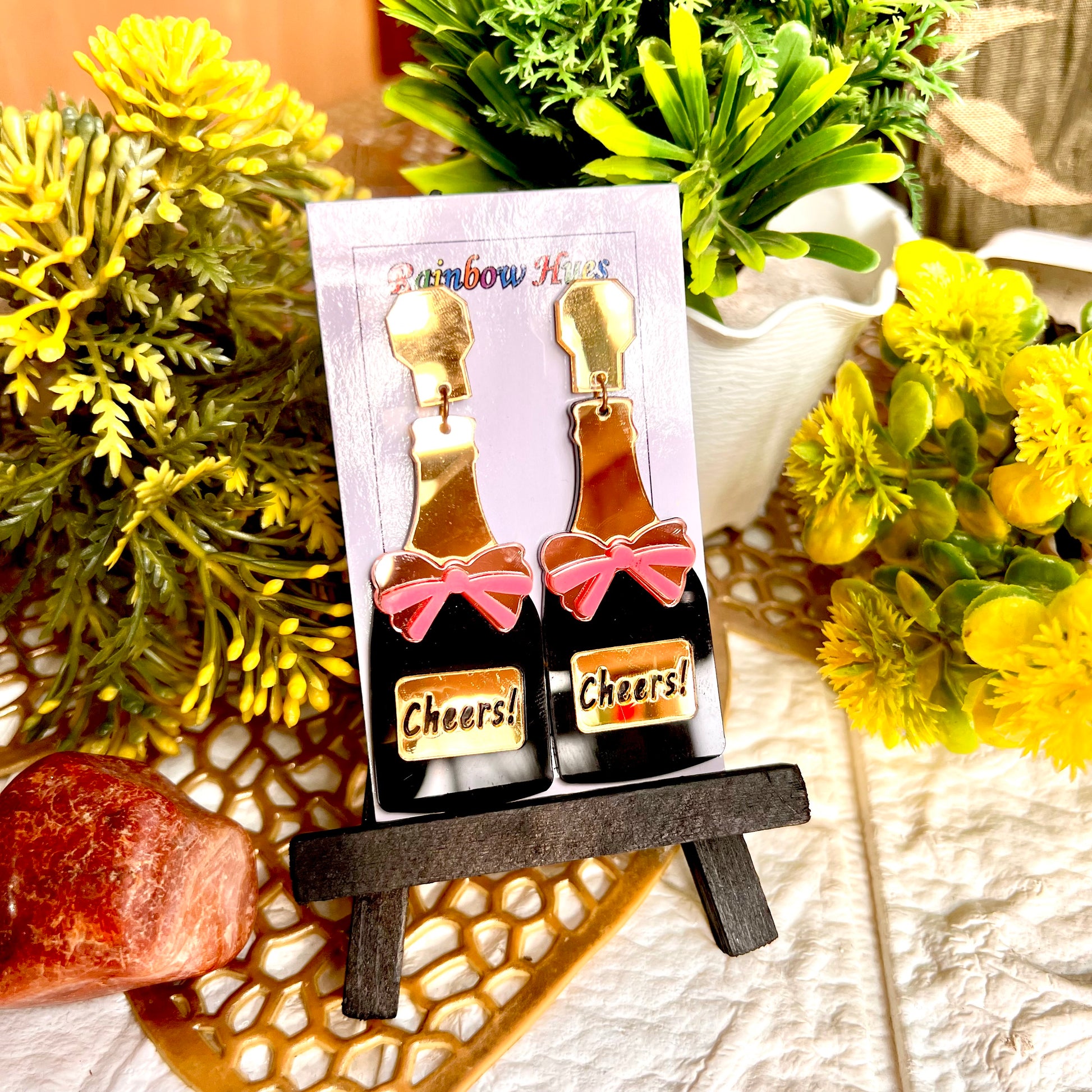 Champagne Alcohol Drink Earrings