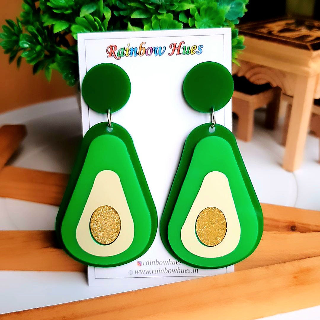 Our Avocado Earrings are the perfect combination of chic and fun! Uniquely designed with gold accents, these earrings will be the talk of any gathering! Show your playful side in style - get your Avocado Earrings today!