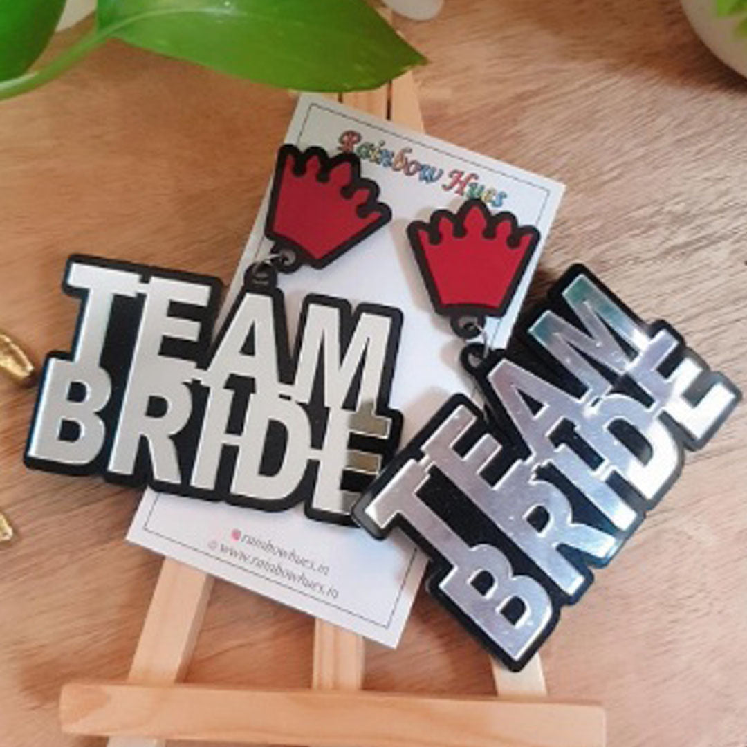 Celebrate the bride-to-be with these sparkling Team Bride Earrings! Sleek and stylish, they make the perfect accessory for any bridal shower, bachelorette party, or wedding. Show your support for the future bride with these beautiful, party-approved earrings!