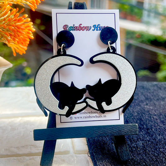 Moon & Cat Earrings