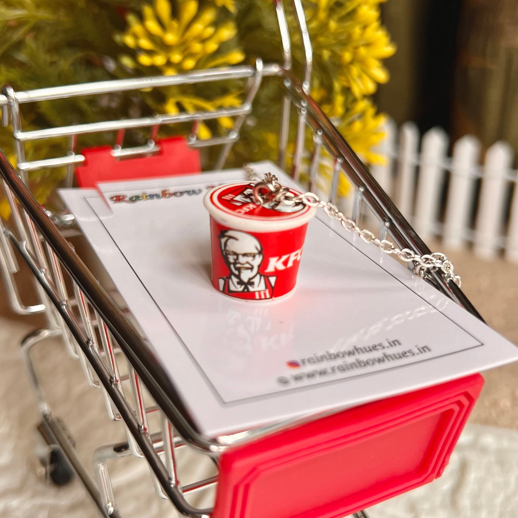 KFC Bucket Necklace Rainbow Hues