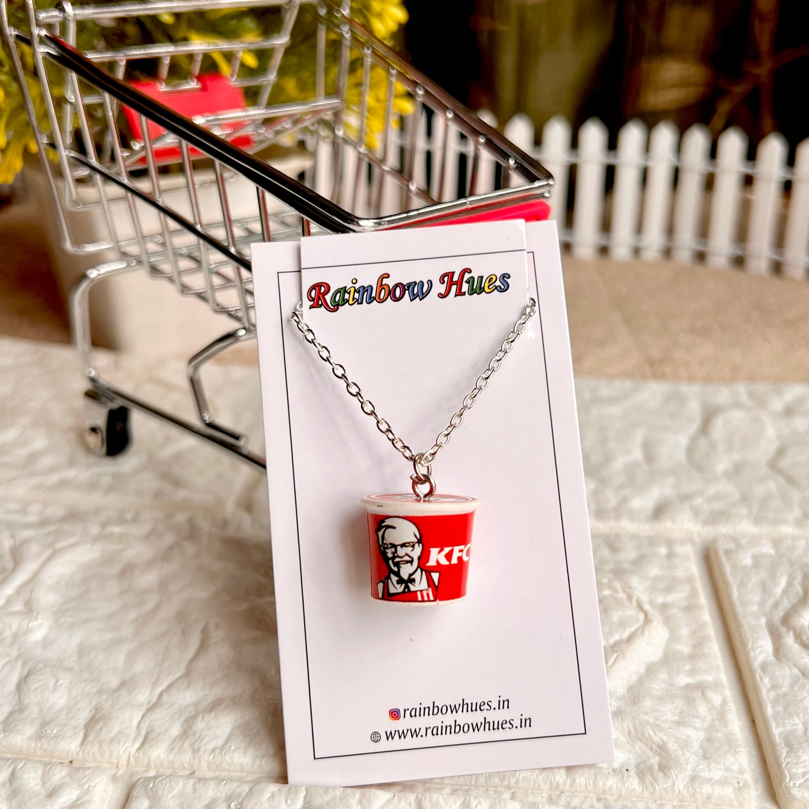 KFC Bucket Necklace Rainbow Hues