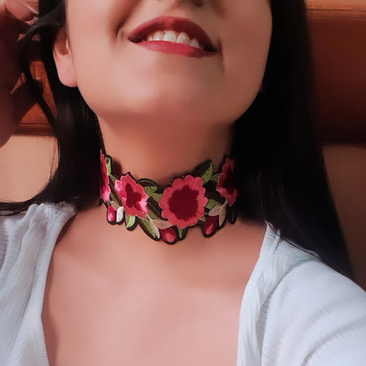 Treat yourself to this ultra chic Boho Floral Collar Necklace. Crafted with an exquisite embroided flower, this ultra classy choker necklace exudes timeless style and grace. Perfect for special occasions, add this beauty to your little black dress and make heads turn! Let your elegance shine and add a touch of flair to your outfit with this stunning