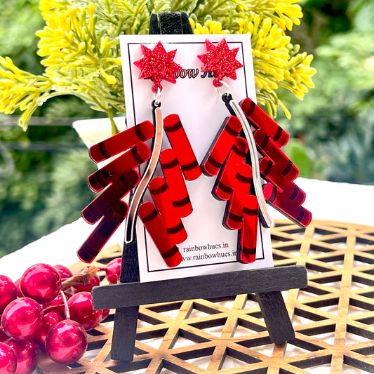 fire crackers diwali earrings