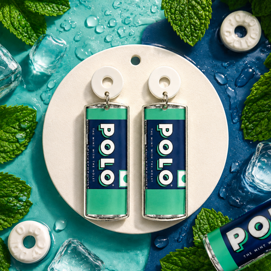 polo mint candy earrings