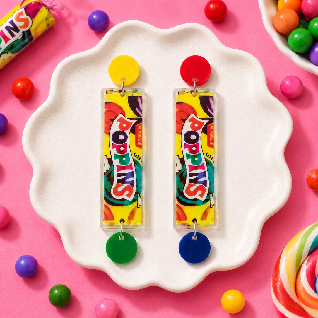 popping candy sweet earrings