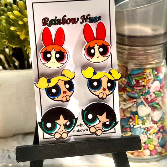 powerpuff girls earrings
