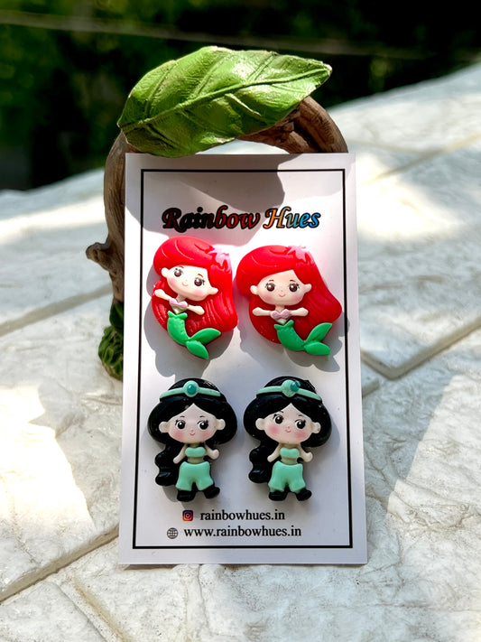 Princess Jasmine & Ariel Earrings (Set of 2)