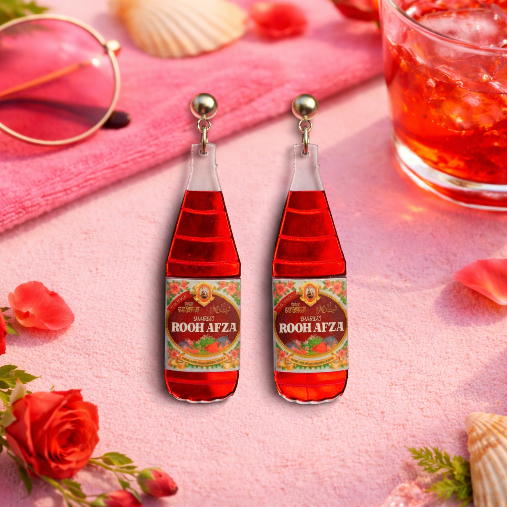 rooh afza summer drink earrings