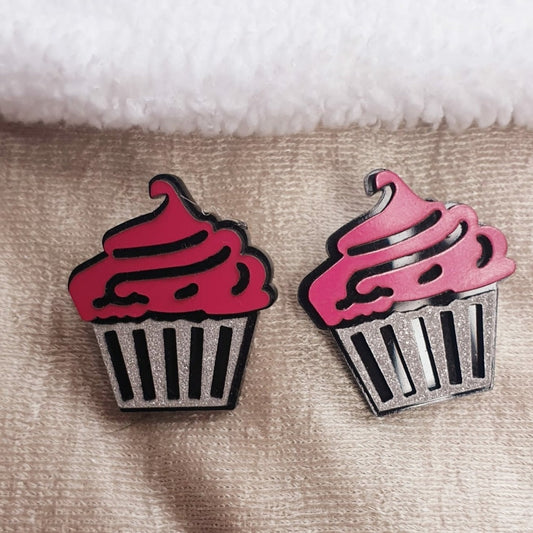 These Delicious Strawberry Cupcake Stud Earrings will make your style stand out with their tasty pink and glitter silver design! Show off your fun and flirty personality with these unique earrings. All the sweetness of a cupcake without the calories!