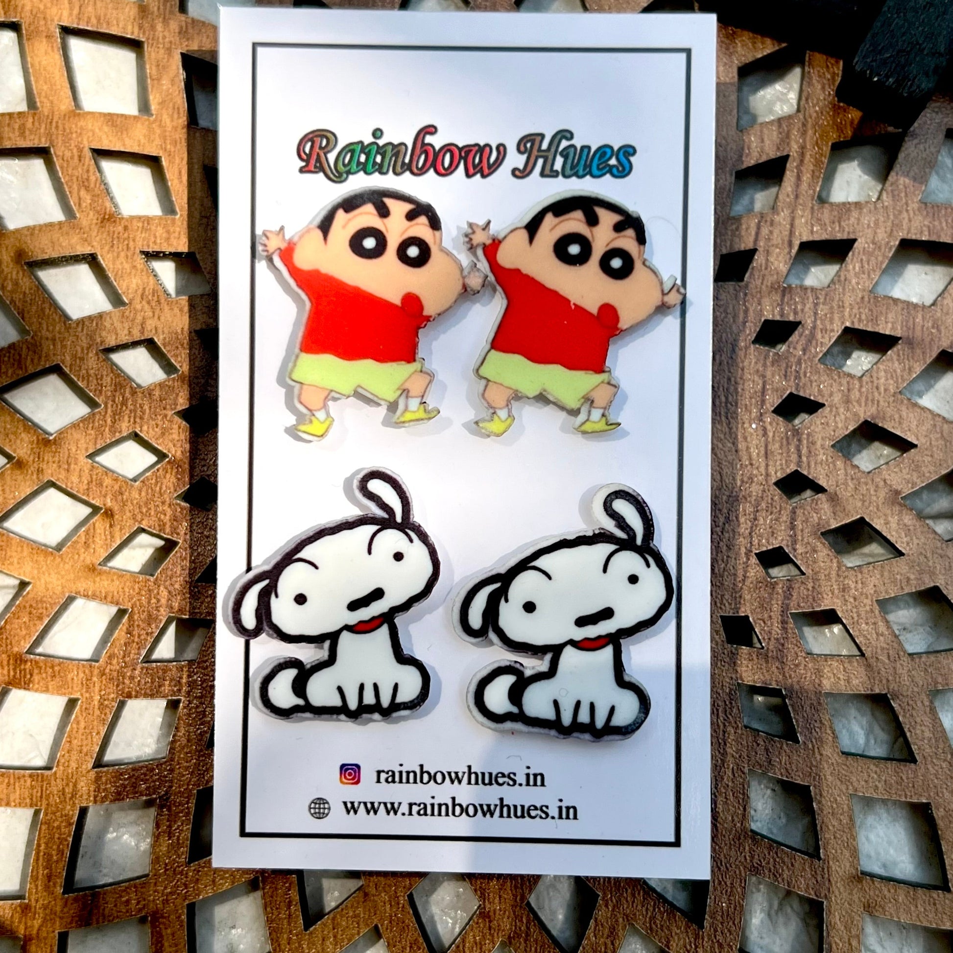 shinchan shiro earrings