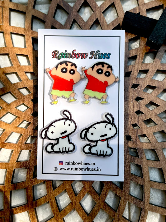 Shinchan & Shiro Earrings