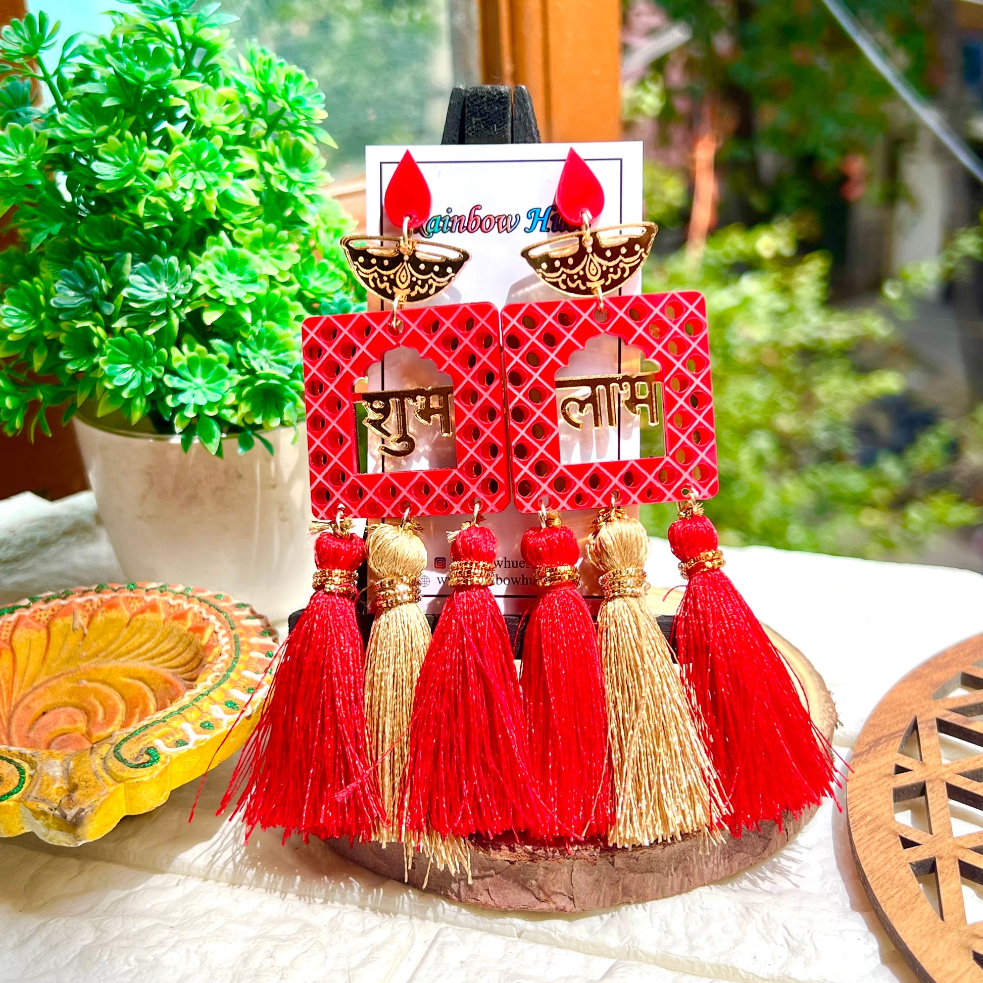 Shubh Labh Diwali Earrings