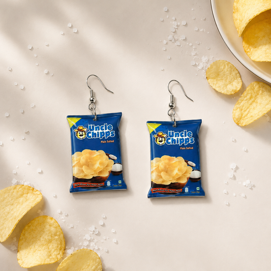 uncle chips snack earrings